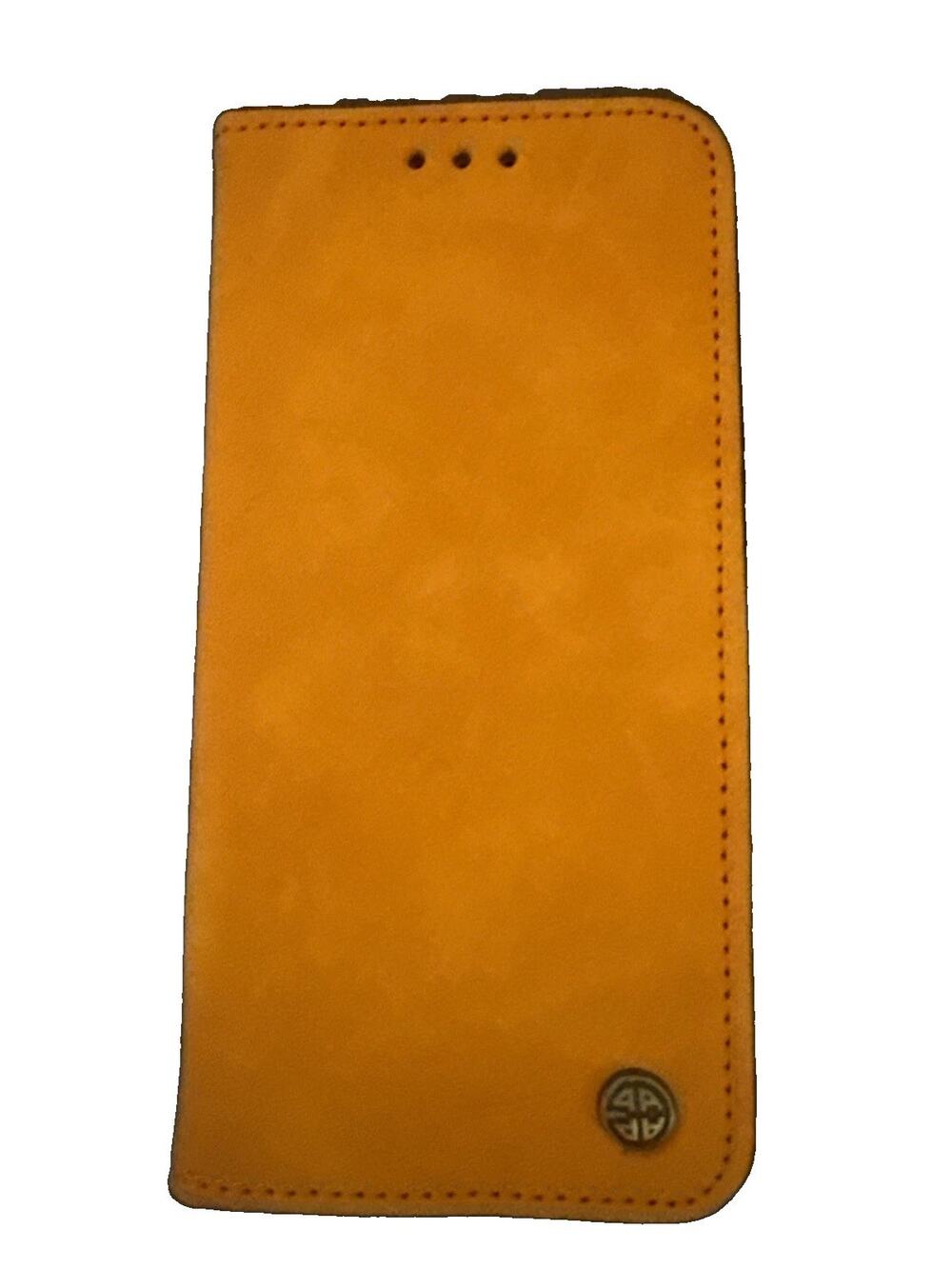 EaaCaa NWT Faux Leather Orange iPhone 17 Pro Wallet Phone Case